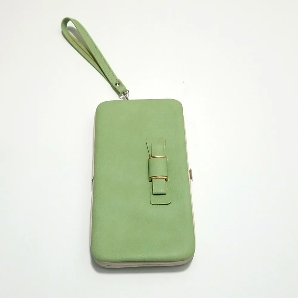 Mint Green Faux Leather Strap Case / Wallet